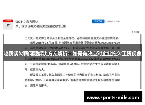 赵鹏谈欠薪问题解决方案解析:如何有效应对企业拖欠工资现象 赵鹏谈欠薪问题解决方案解析:如何有效应对企业拖欠工资现象